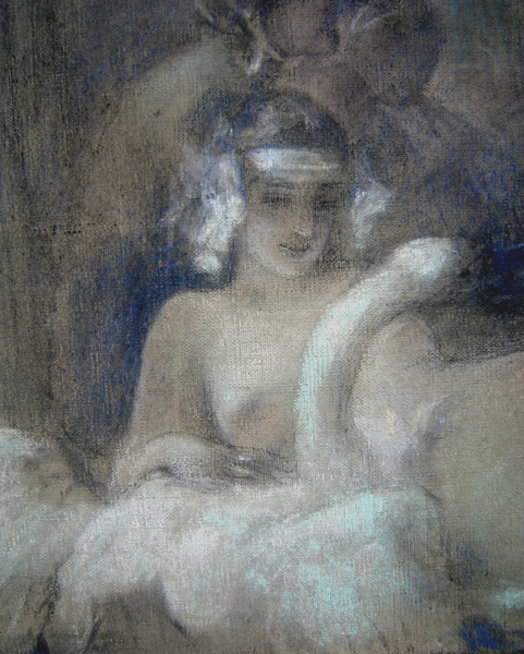 "Attic Night", rare symbolistic painting by the best pupil of Hans Makart Item ID 2655 – Bild 7