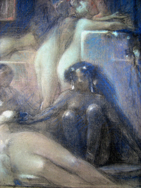 "Attic Night", rare symbolistic painting by the best pupil of Hans Makart Item ID 2655 – Bild 8