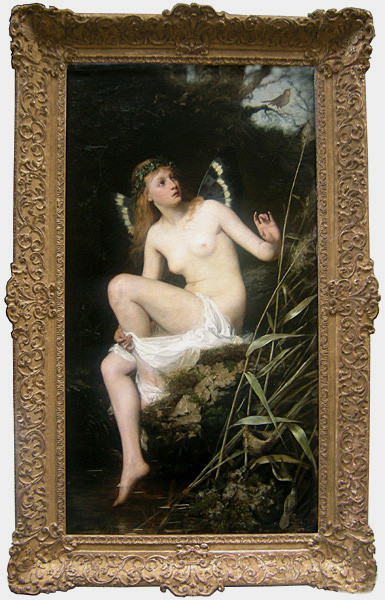 " The Forest Elf ", important German mythological painting Item ID 2875