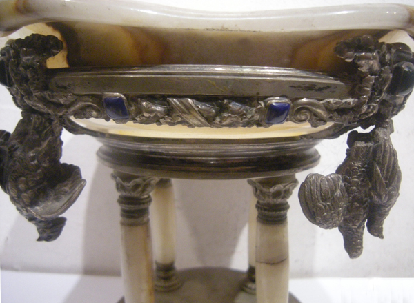 Antique silver and onyx bowl with hunting motifs , decorated with semiprecious stones Item ID 2947 – Bild 2