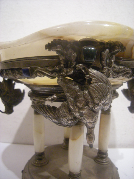 Antique silver and onyx bowl with hunting motifs , decorated with semiprecious stones Item ID 2947 – Bild 4