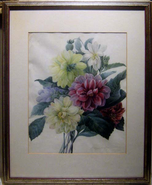 "Bouquet of peonies", gouache on vellum, signed & dated 1837 Item ID 3178