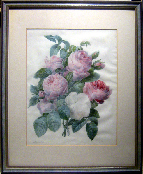 "Bouquet of roses", gouache on vellum, ca.1835-1840, signed Item ID 3176