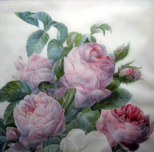 "Bouquet of roses", gouache on vellum, ca.1835-1840, signed Item ID 3176 – Bild 3