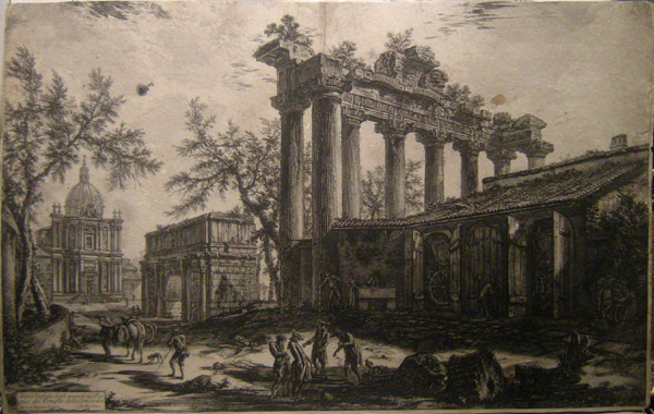 "Altra Veduta degli Avanzi del Pronao del Tempio della Concordia",cooper engraving, c.1774 Item ID 3186