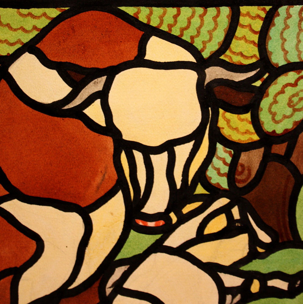" Cow and calf ", original design for stained-glass window Item ID 4209 – Bild 2