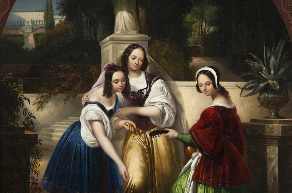" Three women feeding swans", from the former property of the Prussian King Friedrich Wilhelm III Item ID 4338 – Bild 3