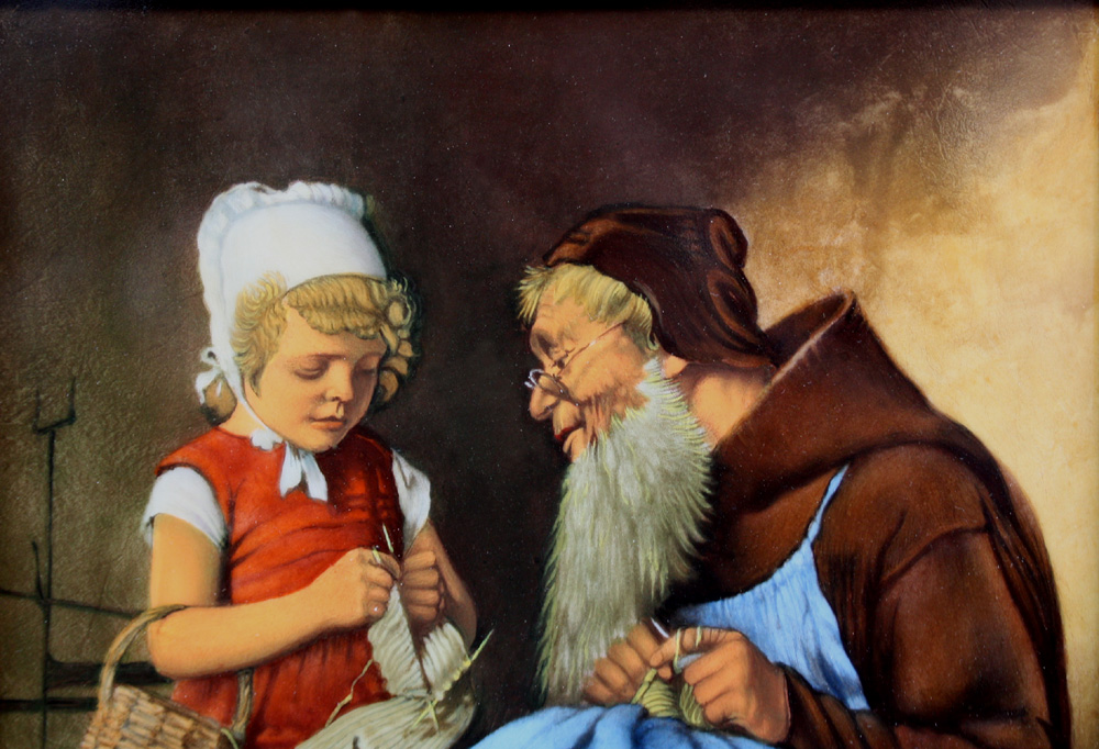 "An old pupil" , hand-painted plaque Item ID 4792 – Bild 3