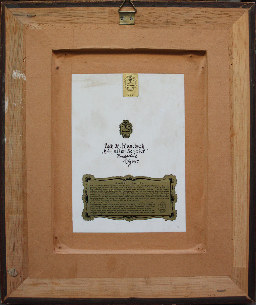 "An old pupil" , hand-painted plaque Item ID 4792 – Bild 6