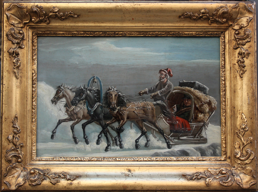  pair of paintings with Troika ride in winter and summer Item ID 5634
