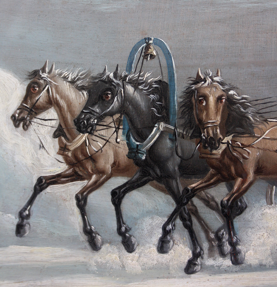 pair of paintings with Troika ride in winter and summer Item ID 5634 – Bild 4