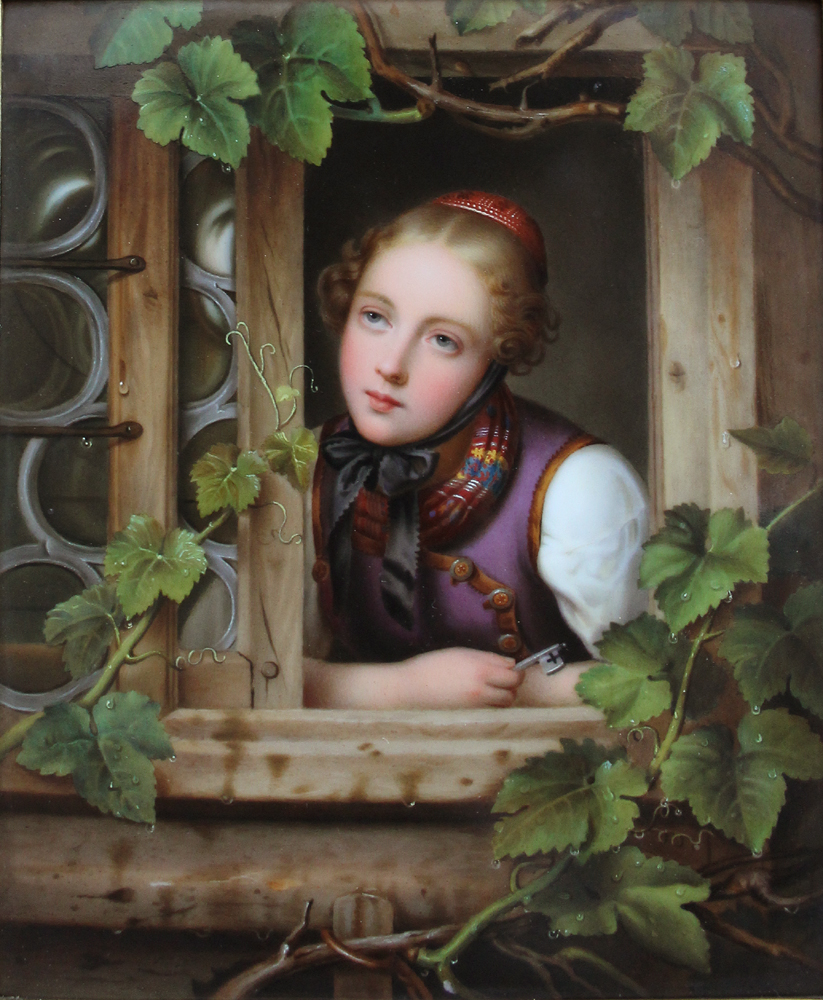 The Girl at the Window, painting on porcelain plaque Item ID 6827 – Bild 2