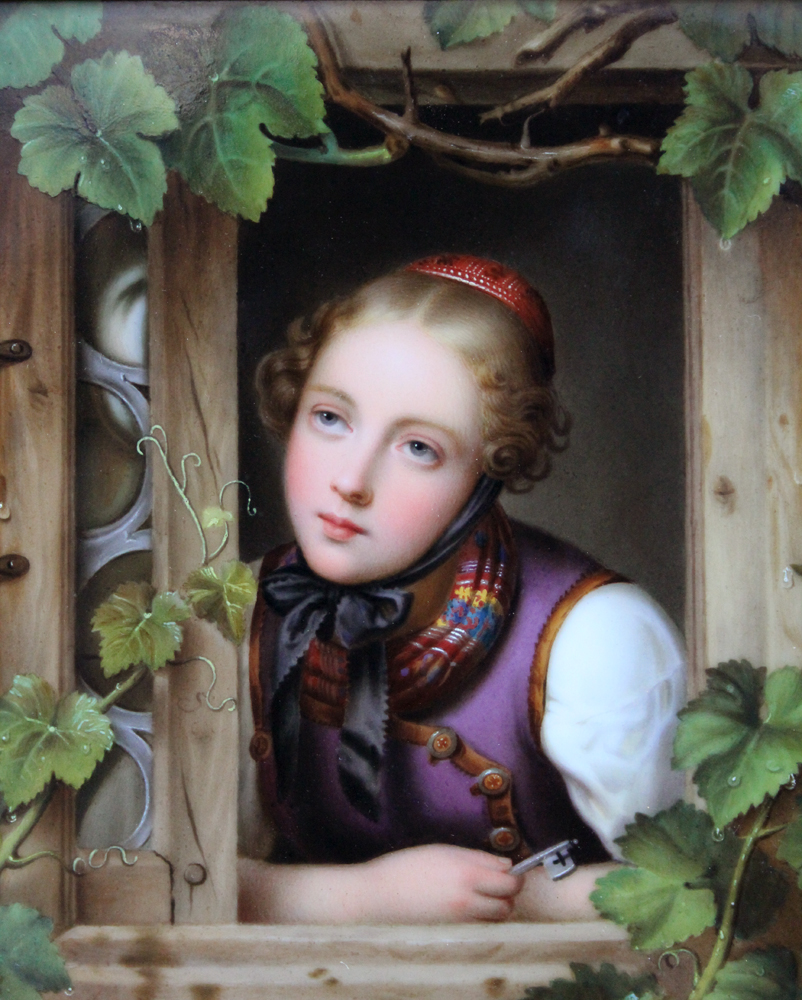 The Girl at the Window, painting on porcelain plaque Item ID 6827 – Bild 3