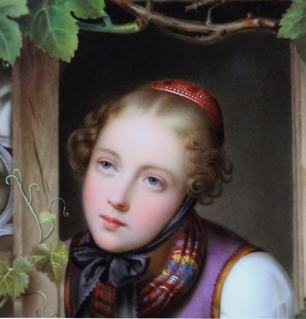 The Girl at the Window, painting on porcelain plaque Item ID 6827 – Bild 4