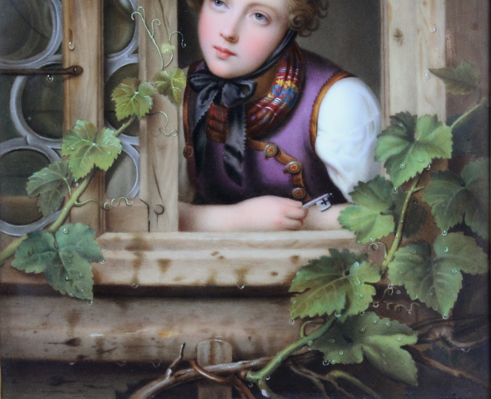 The Girl at the Window, painting on porcelain plaque Item ID 6827 – Bild 6