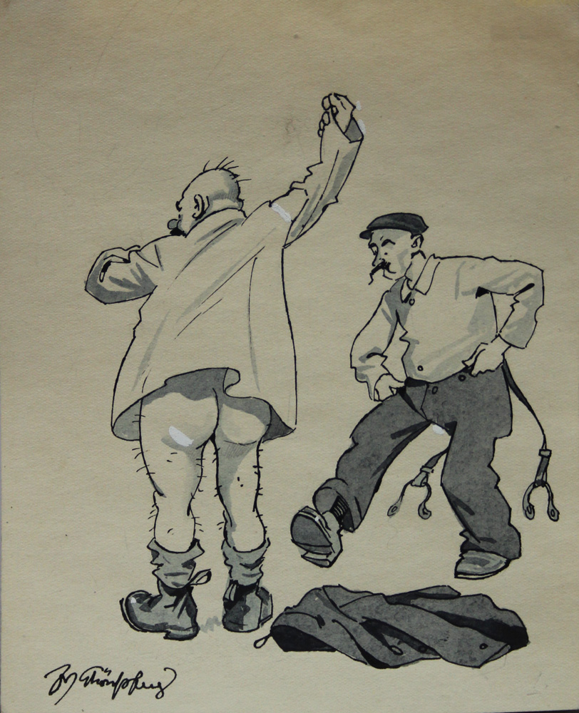  Incident on the beach IV, original design for the Viennese magazine Die Muskete Item ID 6979