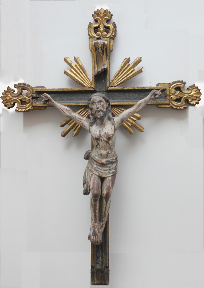 Baroque wooden crucifix, Spanish (?), 17th century