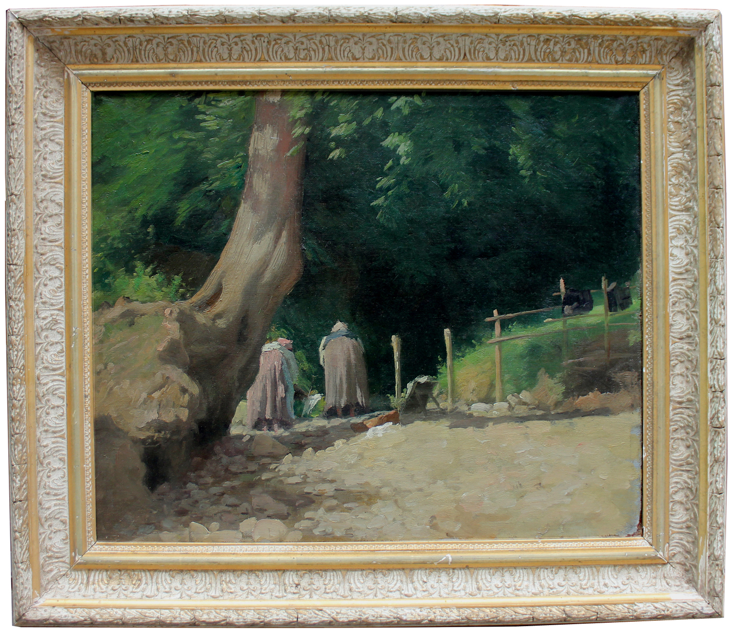 Washerwomen by the forest stream