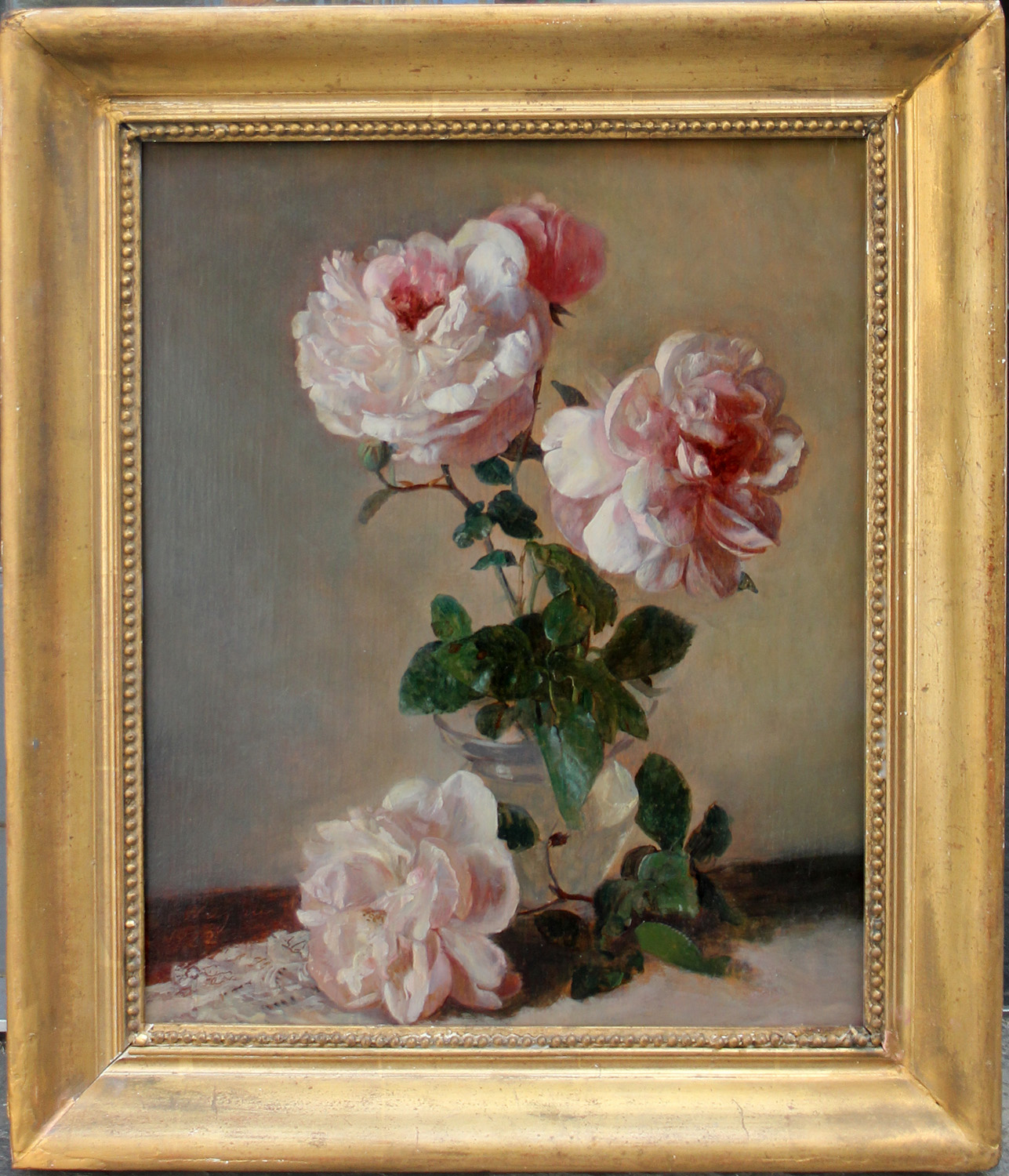 Roses in a glass vase