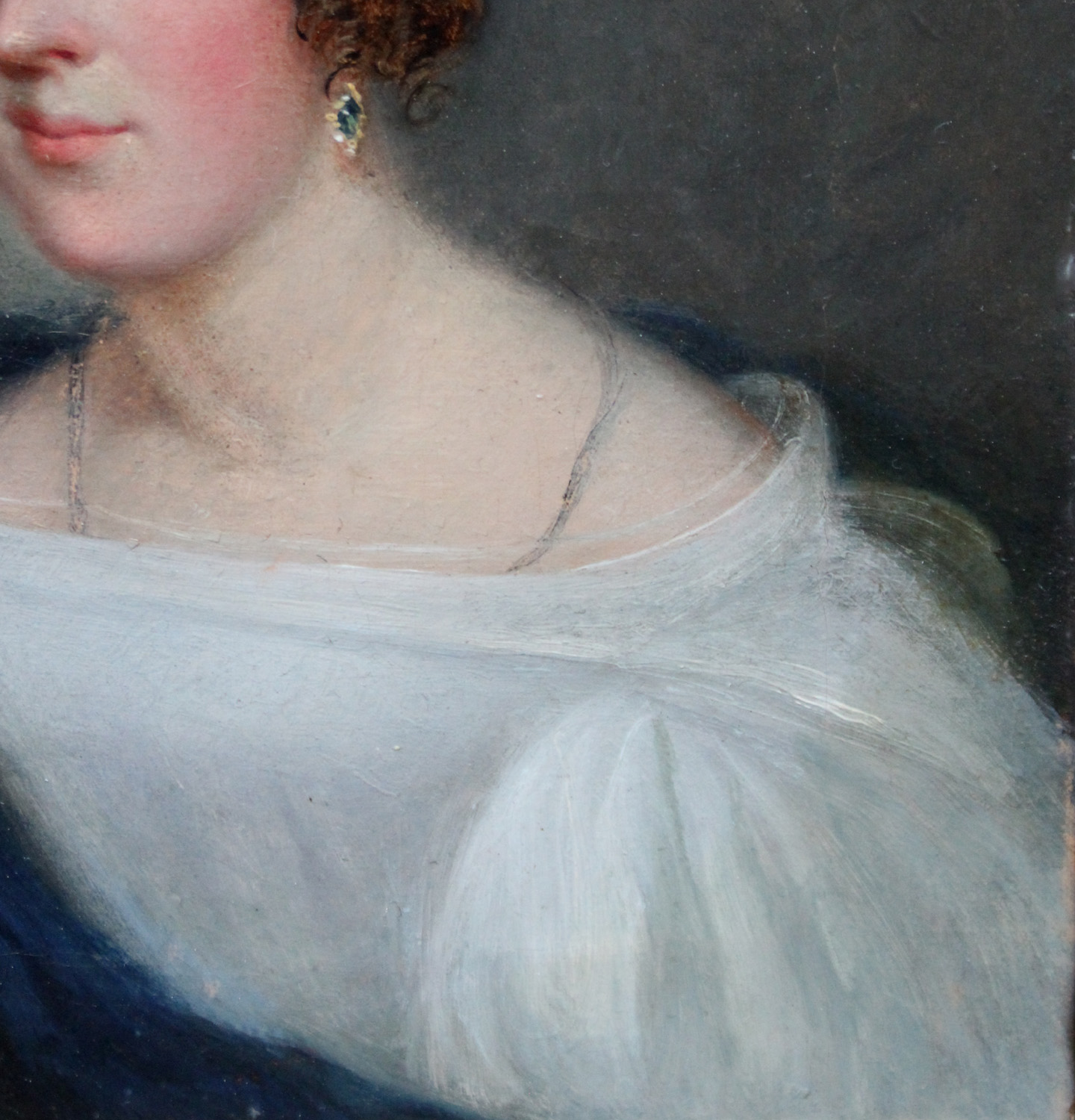 Portrait of young lady in a white dress and a blue scarf – Bild 6